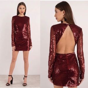 Sequin Open Back Bodycon Mini Dress